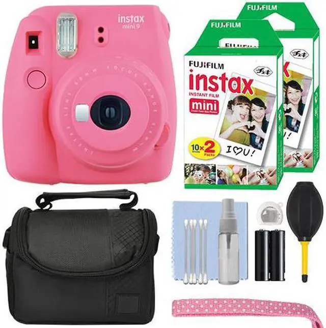 Main image of Fujifilm Instax Mini 9 Instant Film Camera Flamingo Pink + 40 Film Accessory Kit