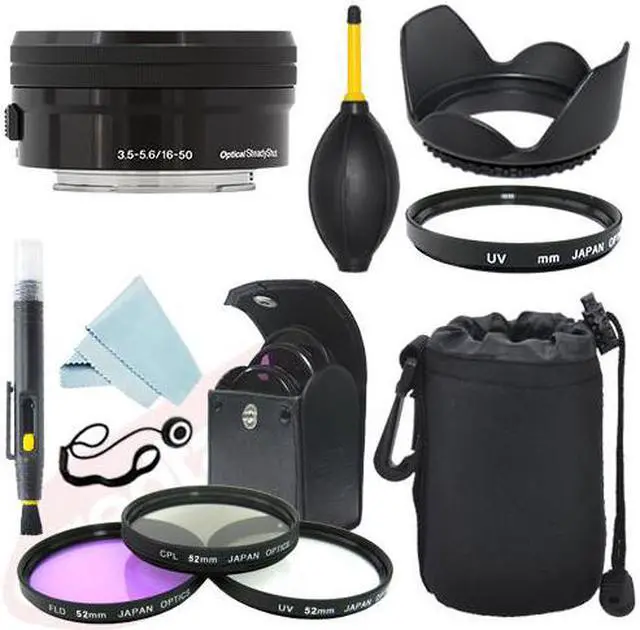 Main image of Sony E PZ 16-50mm f/3.5-5.6 OSS Lens Black + Filter Kit + Accessory kit