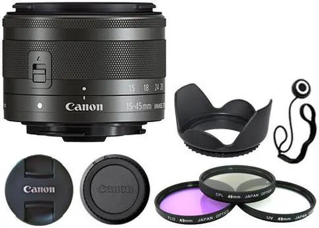 Main image of Canon EF-M 15-45mm f/3.5-6.3 IS STM Lens Graphite + Deluxe Accessory Kit