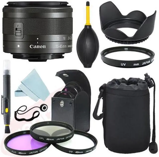 Alt view image 2 of 5 - Canon EF-M 15-45mm f/3.5-6.3 IS STM Lens Graphite + Filter Kit + Accessory