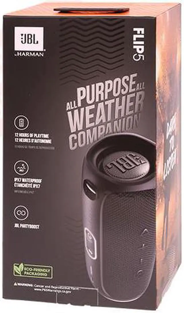 Alt view image 9 of 20 - JBL Flip 5 Portable Waterproof Bluetooth Speaker (Black)