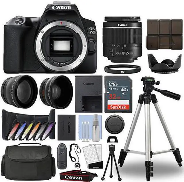 Main image of Canon EOS 250D / Rebel SL3 DSLR Camera + 18-55mm 3 Lens Kit+ 32GB Best Value Kit