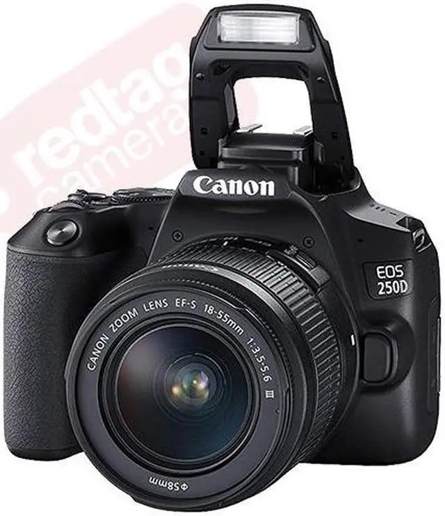 Alt view image 3 of 7 - Canon EOS 250D / Rebel SL3 SLR Camera + 3 Lens Kit 18-55mm + 16GB + Flash & More