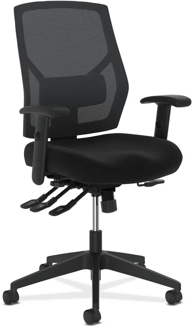 Alt view image 3 of 19 - HON Crio High-Back Task Chair -Mesh Back Computer Chair with Asynchronous Control for Office Desk, Black (HVL582)