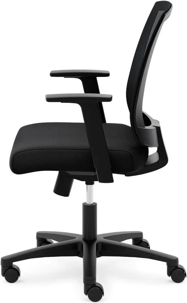 Alt view image 2 of 15 - Basyx VL511 Mesh Mid-Back Task Chair with Arms Black VL511LH10