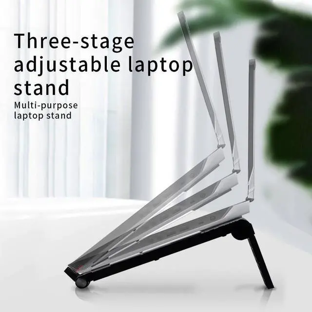 Alt view image 5 of 6 - TISHRIC T6 Laptop Stand/Racks/Base/Holder Adjustable Foldable Laptop Stand Aluminium Notebook Stand Support Laptop Accessories