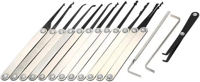 Alt view image 6 of 7 - 15pcs Lock Picking Set Kit Tool with Transparent Practice Training Padlock Lock for Locksmith Beginners and Professional