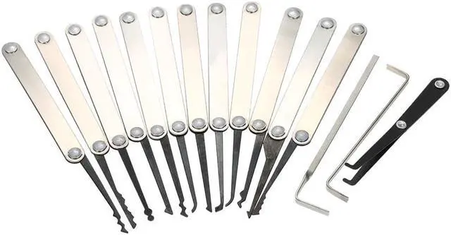 Alt view image 4 of 7 - 15pcs Lock Picking Set Kit Tool with Transparent Practice Training Padlock Lock for Locksmith Beginners and Professional