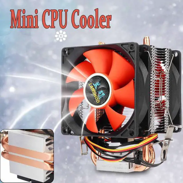 Main image of Mini 3pin 2 Heatpipes CPU Cooler Computer PC CPU Cooler Fan Cooling Dual Fan for Intel LGA 775/1150/1151/1155/1156 AMD AM2 AMD3