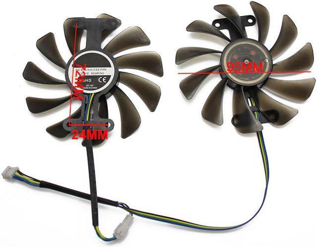 Alt view image 3 of 5 - 2PCS/lot 95mm 4Pin Cooler Fan Replace For Zotac GeForce GTX 1070 1080 GTX1070 GTX1080 AMP Edition Graphics Card Cooling Fan