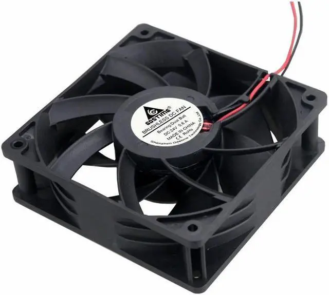 Alt view image 3 of 6 - 1 Piece 245CFM DC 24V 12cm 120x120x38mm Dual Ball Cooling Fan 120mm x 38mm CPU PC Case Cooler 12038B 0.6A High Pressure