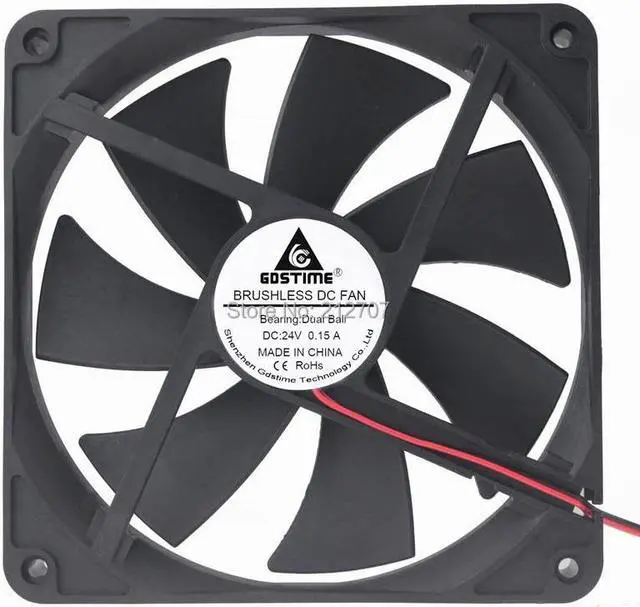 Main image of 140mm 24V 2Pin 140x140x25mm 14025 Ball Bearing Brushless DC Cooler Cooling Fan