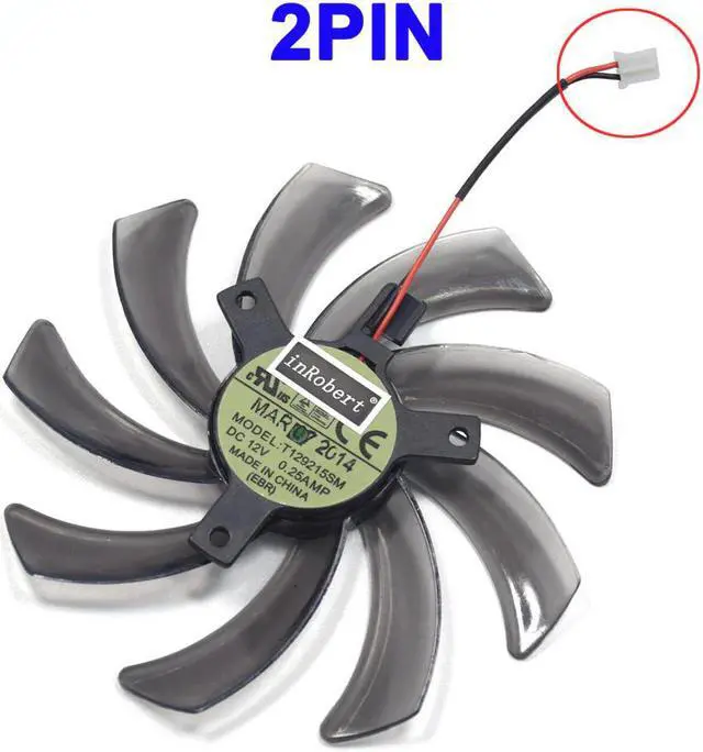 Alt view image 4 of 4 - Power Logic PLD10010S12H T129215SM 95mm 2Pin VGA Fan For Gigabyte GeForce GTX 660 600 7750 TI Graphics Card Cooling Fan