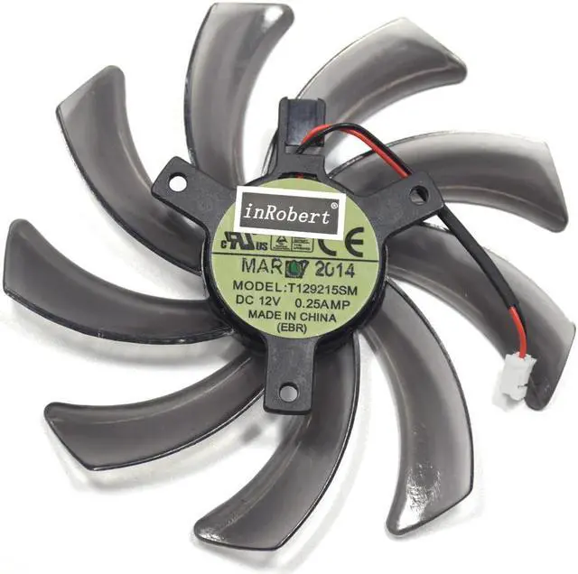 Alt view image 3 of 4 - Power Logic PLD10010S12H T129215SM 95mm 2Pin VGA Fan For Gigabyte GeForce GTX 660 600 7750 TI Graphics Card Cooling Fan