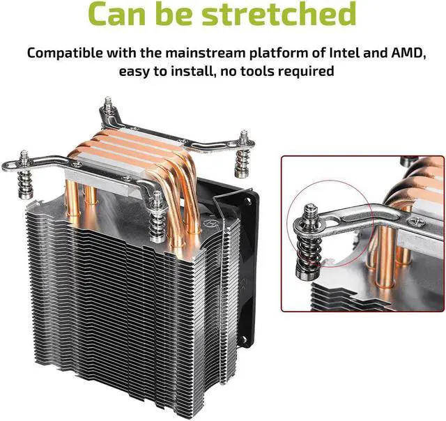 Alt view image 3 of 6 - 4 Copper Heatpipe CPU Cooler Cooling Fan 90mm 3Pin CPU Cooler Fan Cooling Heatsink Radiator for Intel LGA 2011 X79 X99 299