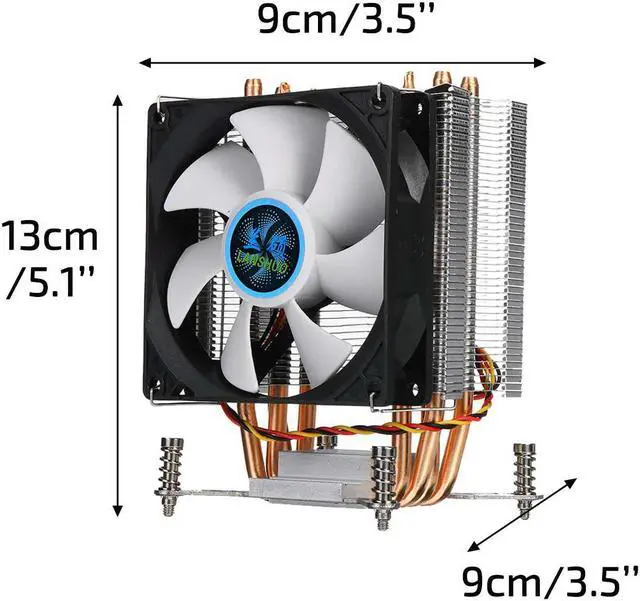 Alt view image 6 of 6 - 4 Copper Heatpipe CPU Cooler Cooling Fan 90mm 3Pin CPU Cooler Fan Cooling Heatsink Radiator for Intel LGA 2011 X79 X99 299