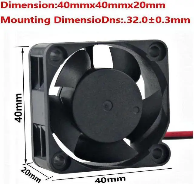 Alt view image 6 of 6 - 5 Pieces 12V Ball Bearing Small DC Brushless Fan 40mm x 20mm 4cm Heatsink Cooling Radiator 40x40mm Computer Cooler 4020