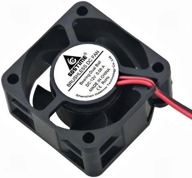 Alt view image 5 of 6 - 5 Pieces 12V Ball Bearing Small DC Brushless Fan 40mm x 20mm 4cm Heatsink Cooling Radiator 40x40mm Computer Cooler 4020