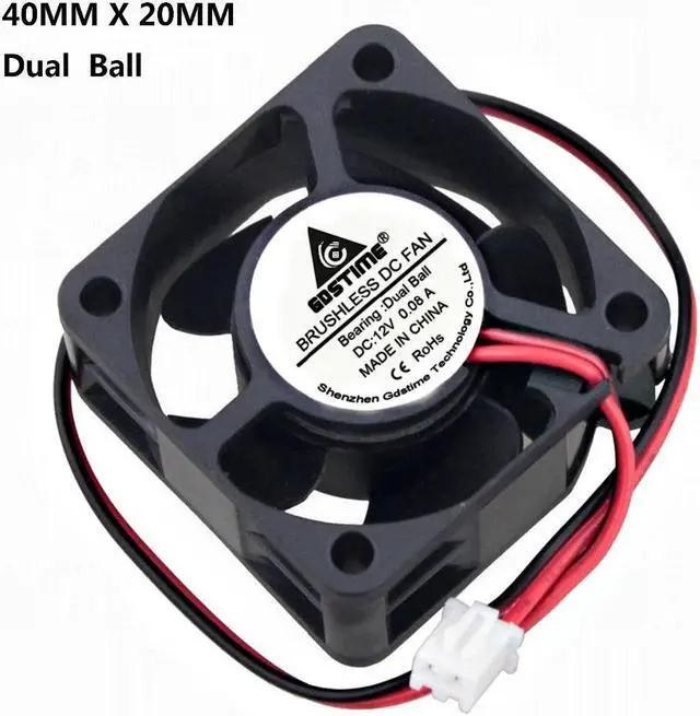 Main image of 5 Pieces 12V Ball Bearing Small DC Brushless Fan 40mm x 20mm 4cm Heatsink Cooling Radiator 40x40mm Computer Cooler 4020