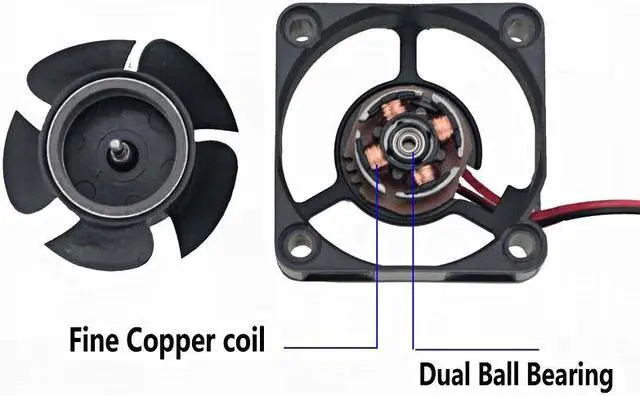 Alt view image 2 of 6 - 5 Pieces 12V Ball Bearing Small DC Brushless Fan 40mm x 20mm 4cm Heatsink Cooling Radiator 40x40mm Computer Cooler 4020