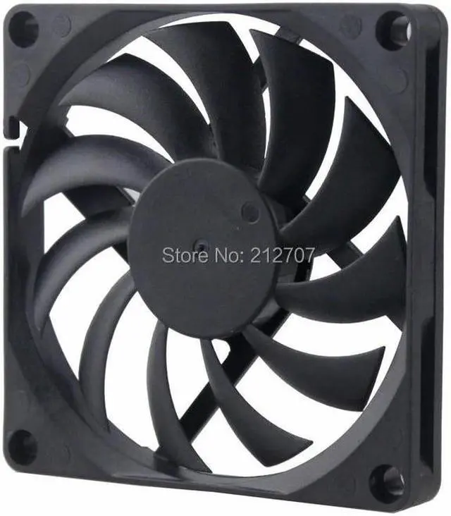 Alt view image 3 of 6 - 12V Dual Ball 80mm 8cm 80*80*10mm 2PIN 3000RPM DC Brushless Cooling Cooler Fan CPU PC Laptop Computer Axial Fan