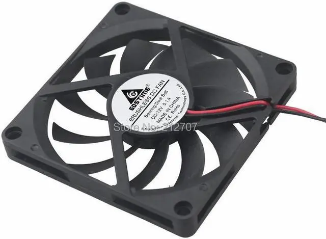 Alt view image 5 of 6 - 12V Dual Ball 80mm 8cm 80*80*10mm 2PIN 3000RPM DC Brushless Cooling Cooler Fan CPU PC Laptop Computer Axial Fan