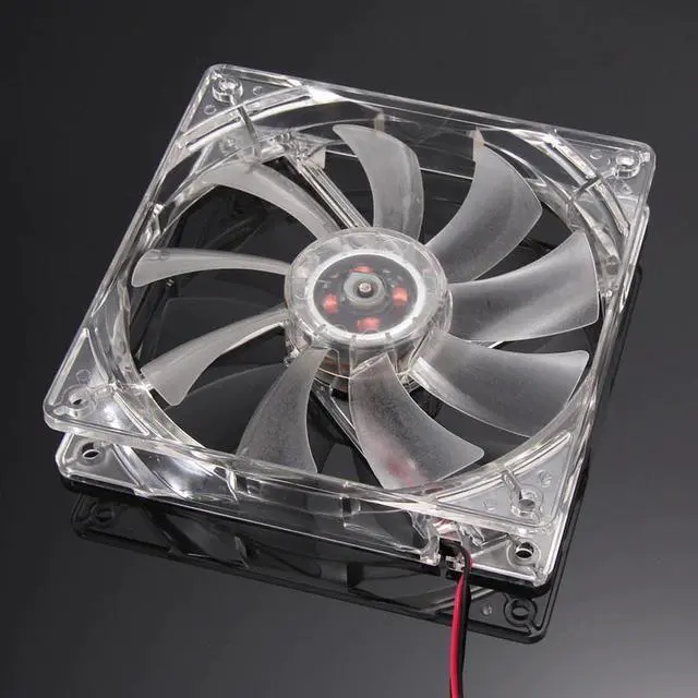 Alt view image 3 of 6 - 120 x 120 x 25mm 4pin Colorful LED Computer Case Fan Quad 4 LED Light Neon Clear 120mm PC Computer Case Cooling Fan Mod