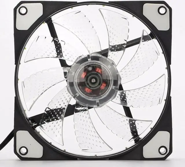 Alt view image 3 of 6 - 120mm pc computer fan 15 Lights LED Cooler Cooling Fan Plastic 12V DC 4P 3P 120*120*25mm Easy Installed Fan Colorful Computer