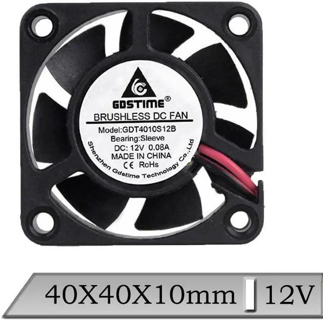 Main image of 1 Pcs 12V 40x40x10mm 40mm DC Brushless Cooling Fan 4cm 4010S 2Pin Computer CPU Cooler