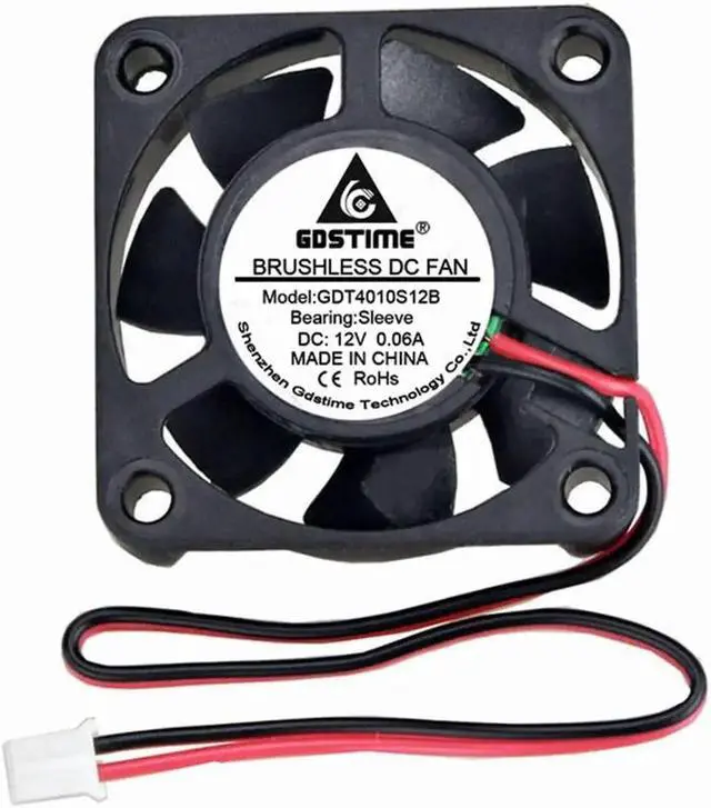 Alt view image 4 of 6 - 1 Pcs 12V 40x40x10mm 40mm DC Brushless Cooling Fan 4cm 4010S 2Pin Computer CPU Cooler