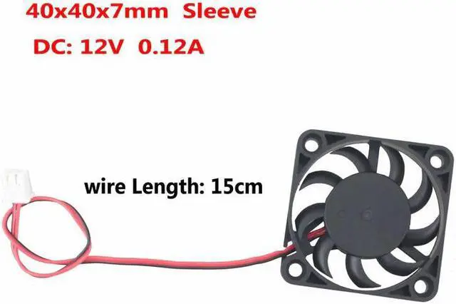 Alt view image 3 of 5 - 2 Pieces lot 40mm 4cm 40x7mm 4007 DC 12V 2Pin Ventilation Cooling Fan