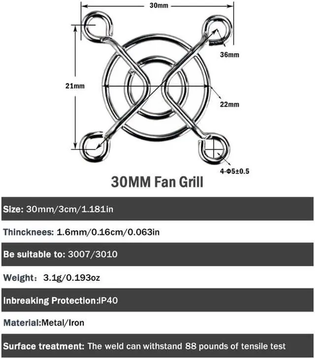 Alt view image 6 of 6 - 10pcs/lot 3CM Metal Steel Net Finger Protector Guard Fan Grill For 30MM PC DC Fans Cooling