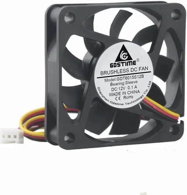 Alt view image 6 of 6 - 1 Piece DC 12V 6015s Brushless CPU Cooling Fan 60mm x 15mm 3Pin FG 6cm PC Computer Case Motor Cooler 60x60x15mm 2.4inch