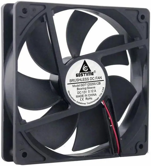 Alt view image 3 of 6 - 1 Pcs 12V 12025S 12cm Brushless DC Cooling Fan 120x120x25mm 120mm 2Pin Connector Computer Case PC Cooler