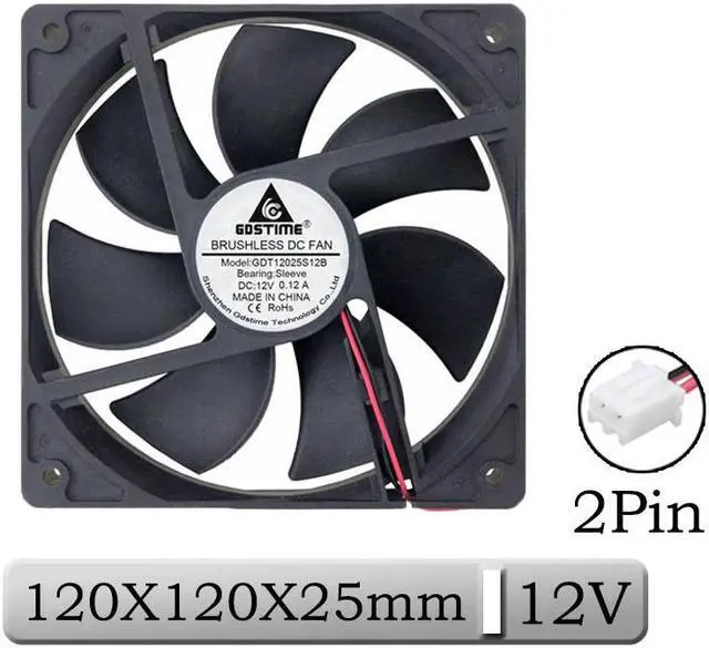 Main image of 1 Pcs 12V 12025S 12cm Brushless DC Cooling Fan 120x120x25mm 120mm 2Pin Connector Computer Case PC Cooler
