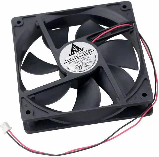 Alt view image 4 of 6 - 1 Pcs 12V 12025S 12cm Brushless DC Cooling Fan 120x120x25mm 120mm 2Pin Connector Computer Case PC Cooler