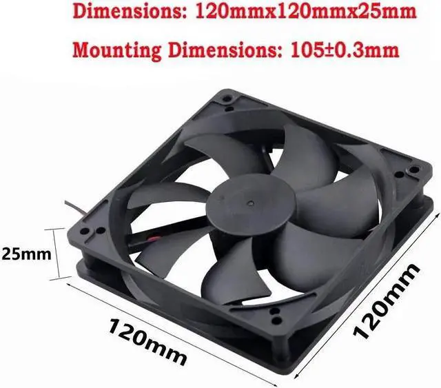 Alt view image 6 of 6 - 1 Pcs DC 5V 120x120x25mm 120mm 0.5A High Speed PC Brushless Cooling Fan 12025S 12cm 2Pin CPU Case Cooler