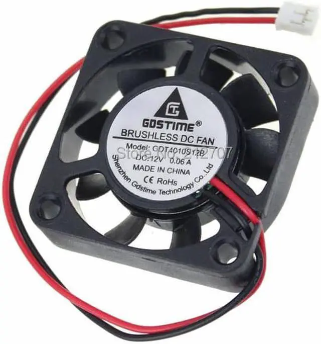 Alt view image 3 of 6 - 5PCS DC 12V 2Pin 4010 4cm 40 x 10mm 40mm Mini Cooling Cooler Ventilation Fan 9 Blades