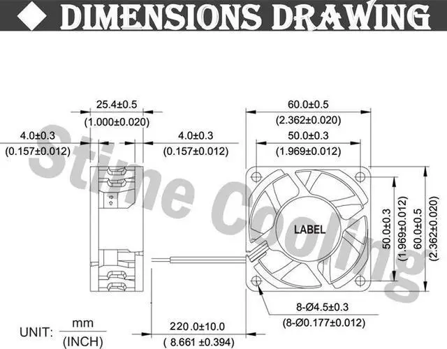 Alt view image 5 of 6 - 2pcs 24V 4700RPM Ball Bearing 60*60*25mm DC 24 Volts 2 Pin Cooler Brushless PC CPU Case Cooling Fan 6025