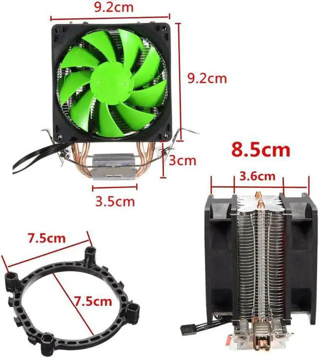 Alt view image 6 of 6 - Dual Fans Hydraulic Cooling Heatpipe Heatsink Radiator For Intel LGA775/1156/1155 AMD AM2/AM2+/AM3 For AM4 Ryzen for Pentium