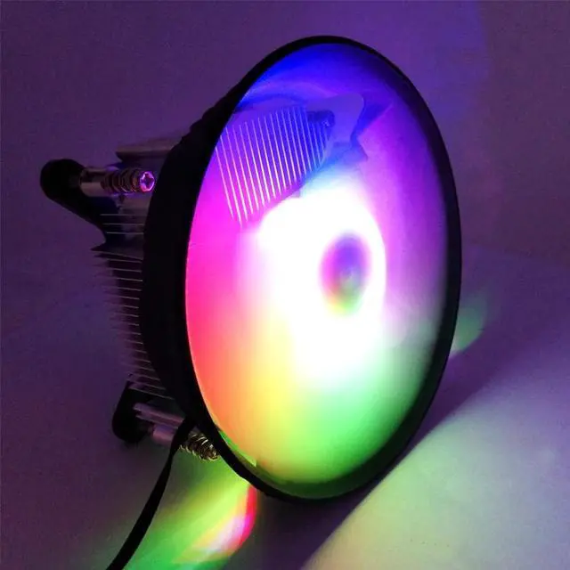 Alt view image 3 of 6 - CPU Cooler RGB 120mm Screw mounting Heat Sink for Intel LGA 1150 1151 1155 1156 Radiator 3 Pin CPU Cooling Fan PC quiet