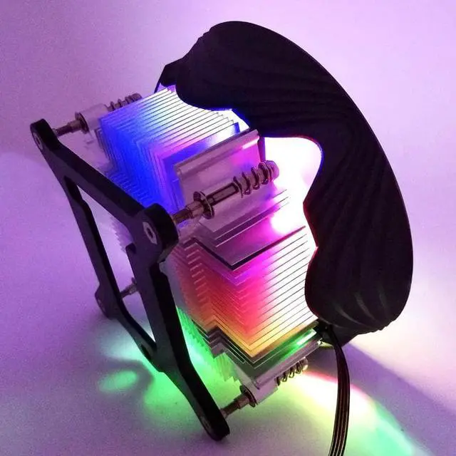 Alt view image 4 of 6 - CPU Cooler RGB 120mm Screw mounting Heat Sink for Intel LGA 1150 1151 1155 1156 Radiator 3 Pin CPU Cooling Fan PC quiet