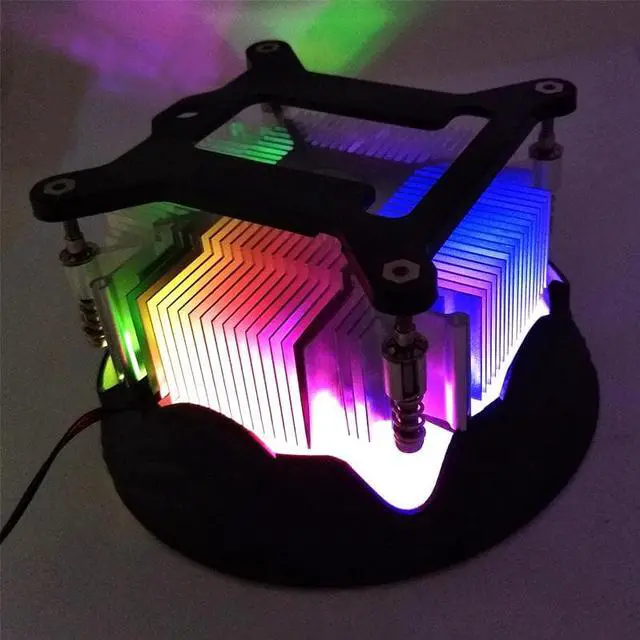 Alt view image 5 of 6 - CPU Cooler RGB 120mm Screw mounting Heat Sink for Intel LGA 1150 1151 1155 1156 Radiator 3 Pin CPU Cooling Fan PC quiet