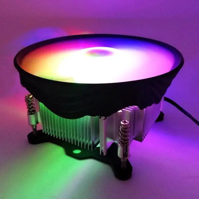 Alt view image 6 of 6 - CPU Cooler RGB 120mm Screw mounting Heat Sink for Intel LGA 1150 1151 1155 1156 Radiator 3 Pin CPU Cooling Fan PC quiet