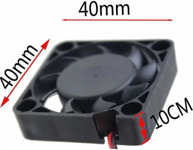 Alt view image 6 of 6 - 2Pcs 12V Mini Computer Cooler Fan Small 40mm x 10mm DC Brushless 2 pin Cooling Fan