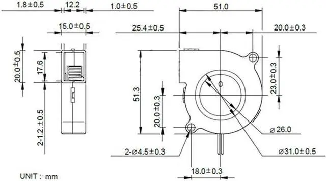 Alt view image 4 of 4 - Turbine DC Blower Small Fan 5015 Industrial Cooling Fan DC 12V/24V With 50x50x15mm With 50x50x15mm For 3D Printer Parts cooler