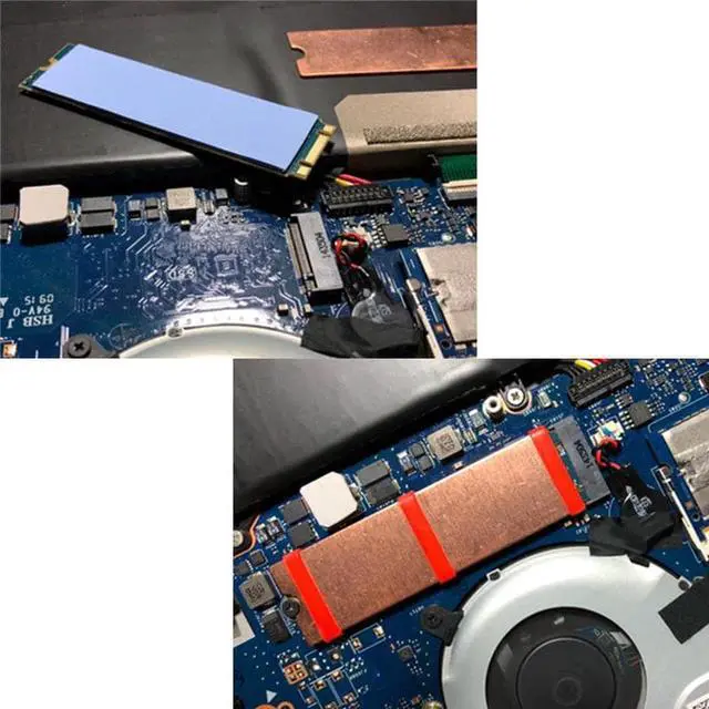 Alt view image 4 of 6 - Cooling Copper Sheet M.2 Heatsink NVME Heat Sink NGFF M.2 2280 Thermal Conductivity Silicone Wafer Cooling Fan Cooler C26