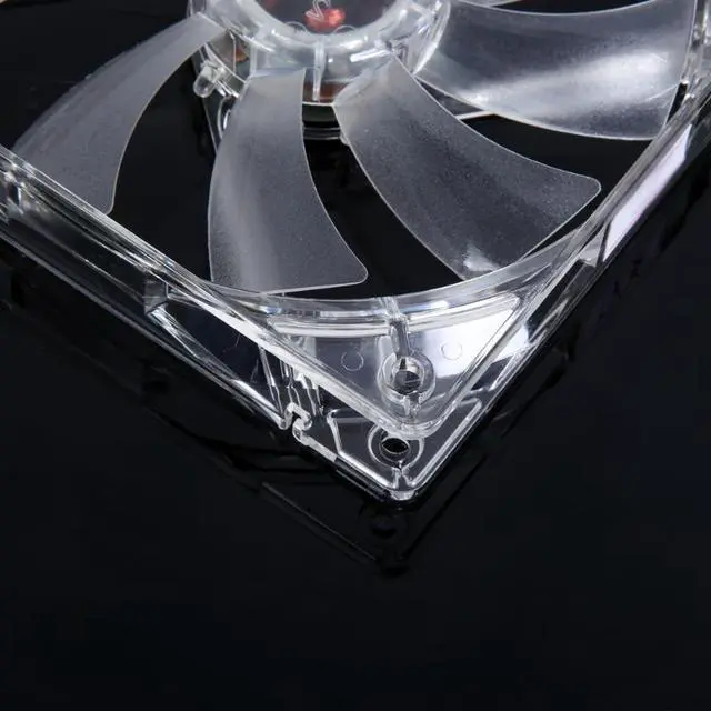 Alt view image 6 of 6 - 4 LED Light Quad PC Computer Clear Case Cooler Fan CPU Cooling Fan 120 x 120 x 25mm Blue/Yellow/Red/Green Lights