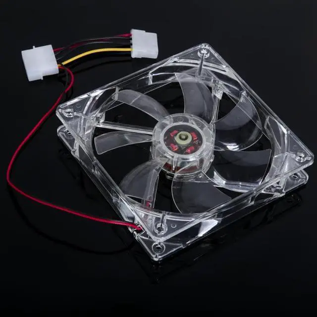 Alt view image 2 of 6 - 120mm PC Computer Clear Case Quad 4 LED Light CPU Cooling Fan 12cm