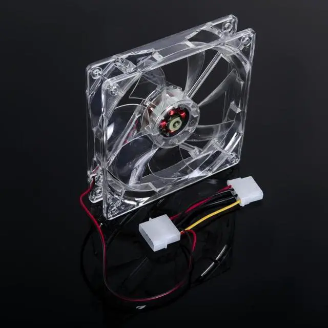 Alt view image 3 of 6 - 120mm PC Computer Clear Case Quad 4 LED Light CPU Cooling Fan 12cm